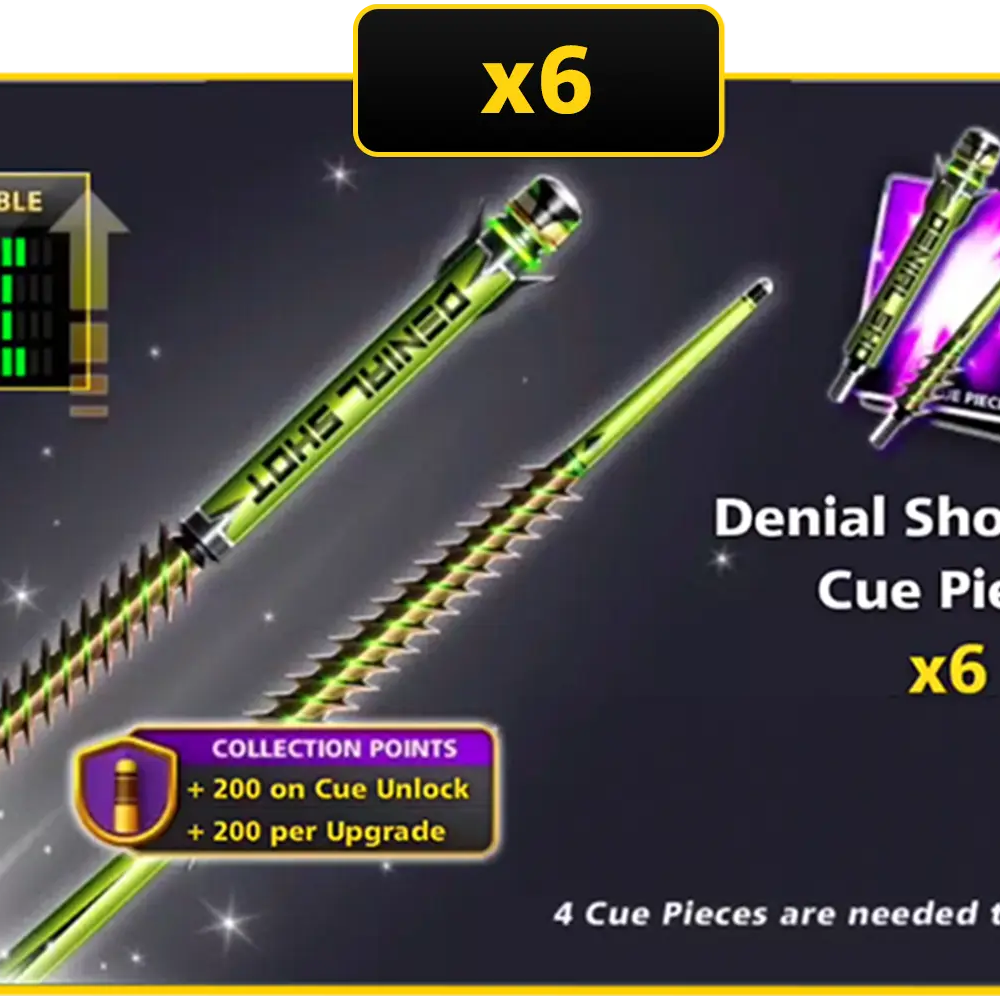 x6 Denial Shot Guru Cue Pieces | 8 Ball Pool - BlackBird Store
