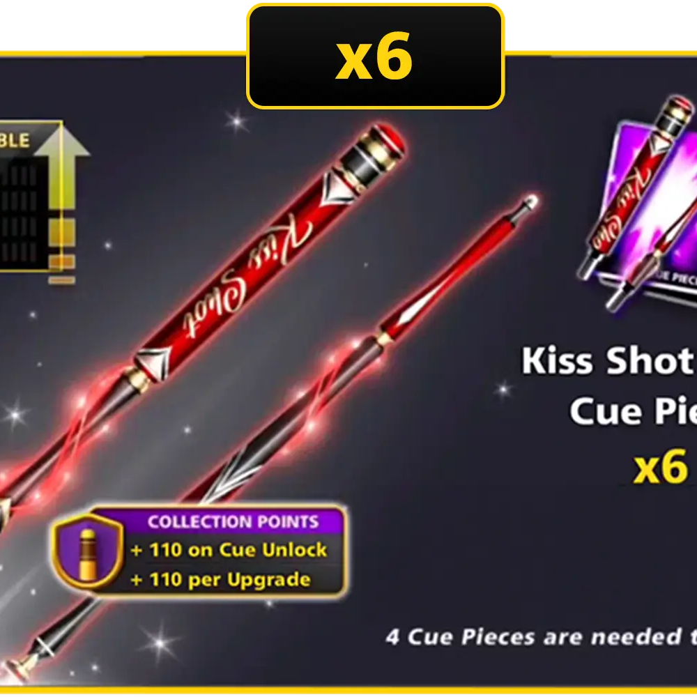 x6 Kiss Shot Guru Cue Pieces | 8 Ball Pool - BlackBird Store