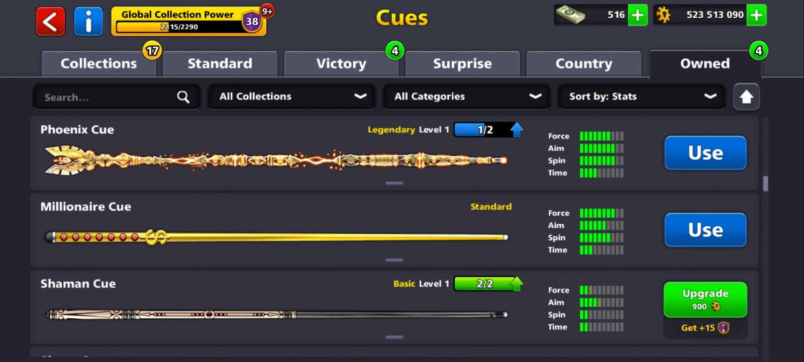 500 millones de monedas | 9 tacos legendarios | Cuenta de 8 Ball Pool