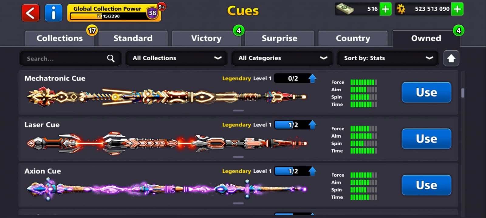 500 millones de monedas | 9 tacos legendarios | Cuenta de 8 Ball Pool