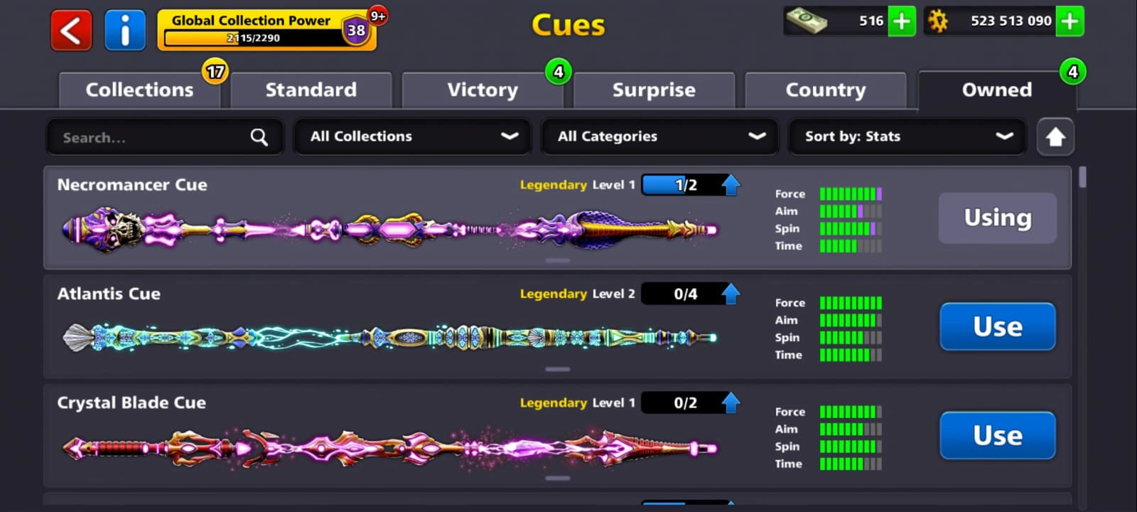 500 millones de monedas | 9 tacos legendarios | Cuenta de 8 Ball Pool