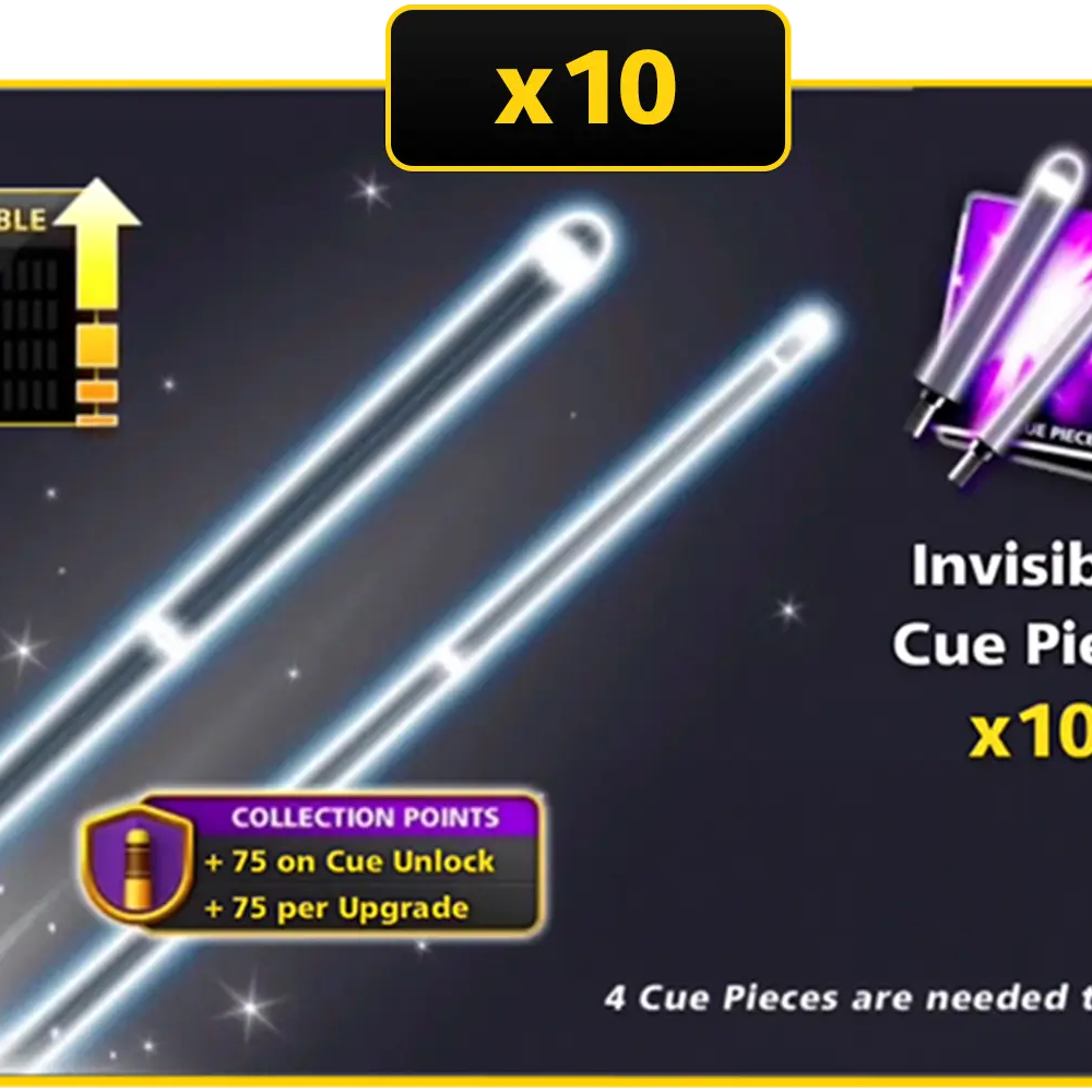 x10 Invisible Cue Pieces | 8 Ball Pool - BlackBird Store
