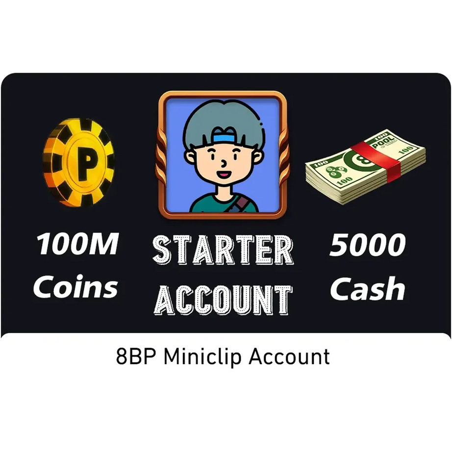 100 Million Coins, 5000 Cash | Starter Miniclip Account | 8 Ball Pool