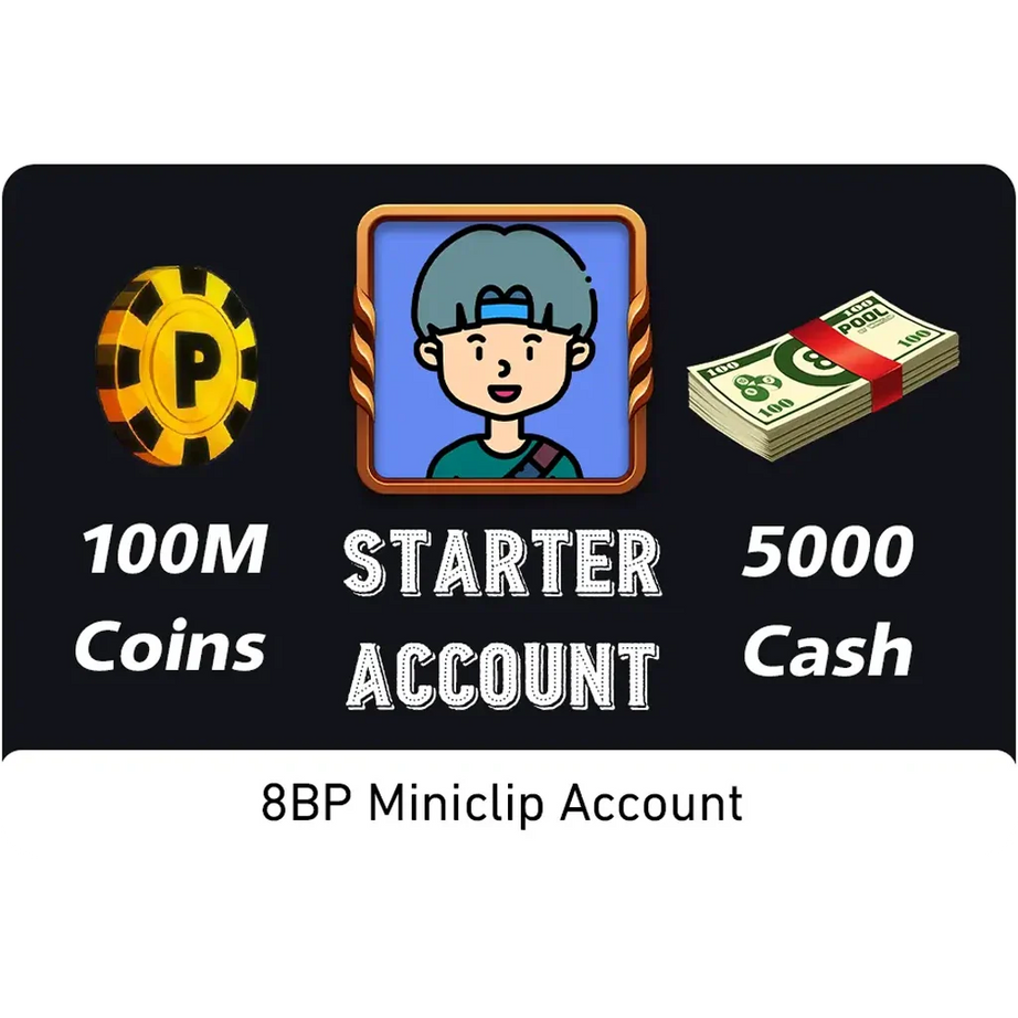 100 مليون عملة، 5000 نقدًا | حساب Miniclip للمبتدئين | 8 Ball Pool
