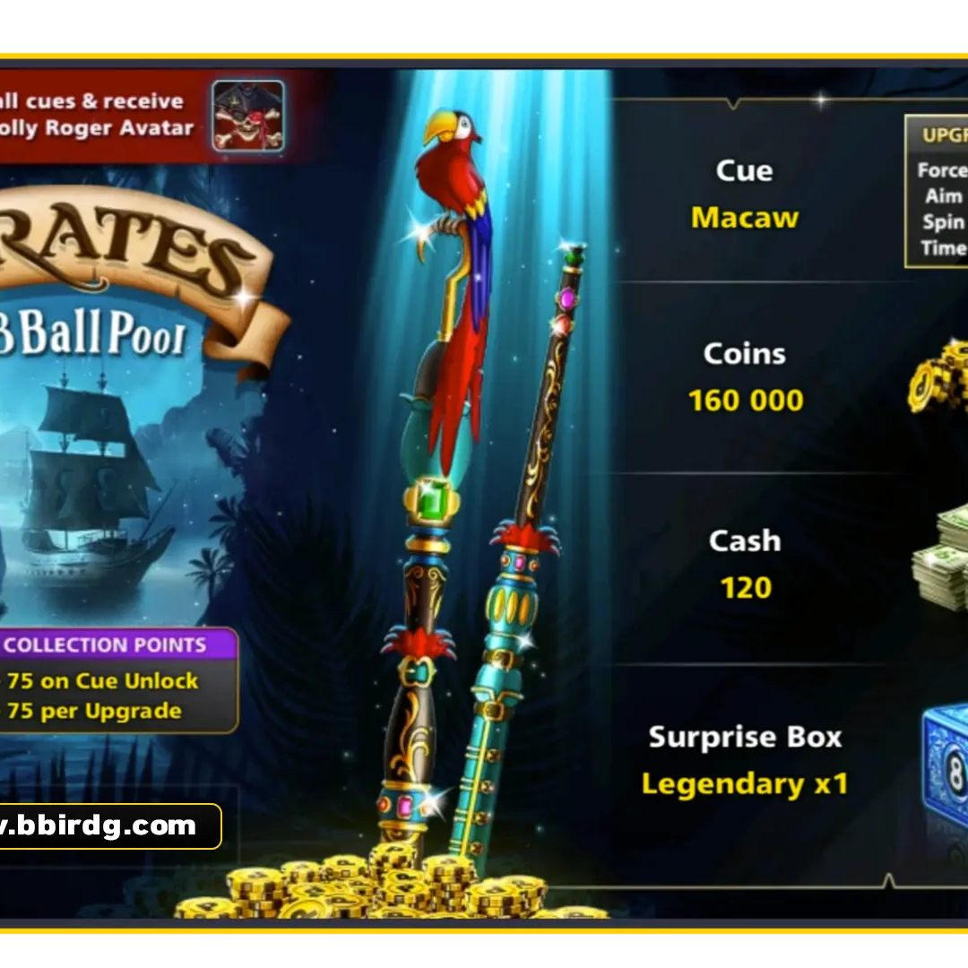 Macaw Cue - Pirates of 8 Ball Pool | 8 Ball Pool - BlackBird Store