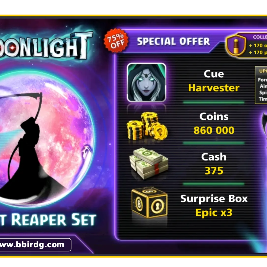 Harvester Cue - Moonlight Set | 8 Ball Pool - BlackBird Store