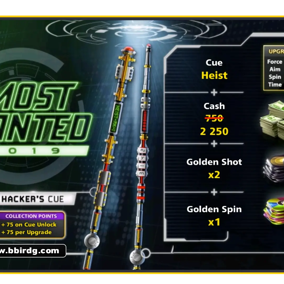 Heist Cue - Most Wanted | 8 Ball Pool - BlackBird Store