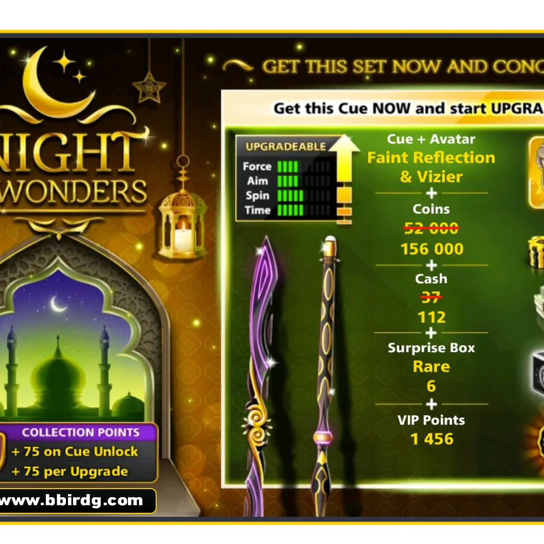 Faint Reflection Cue - Night Of Wonders | 8 Ball Pool - BlackBird Store