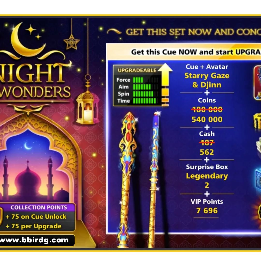Starry Gaze Cue - Night Of Wonders | 8 Ball Pool - BlackBird Store
