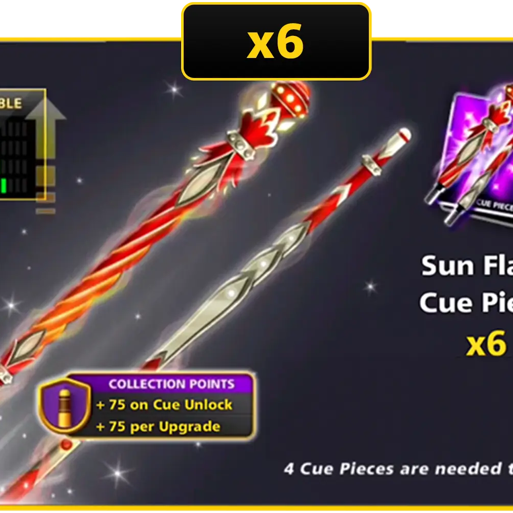x6 Sun Flare Cue Pieces | 8 Ball Pool - BlackBird Store