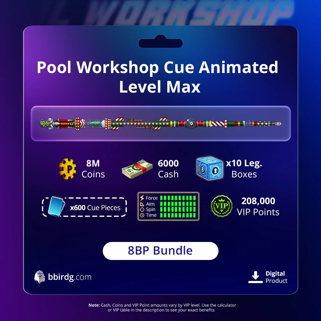 Pool Workshop Cue Animated Level Max Bundle | 8 Ball Pool