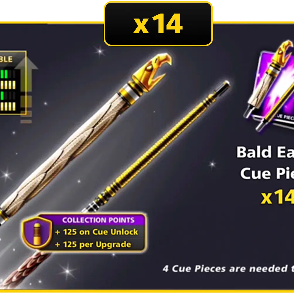x14 Bald Eagle Cue Pieces | 8 Ball Pool - BlackBird Store