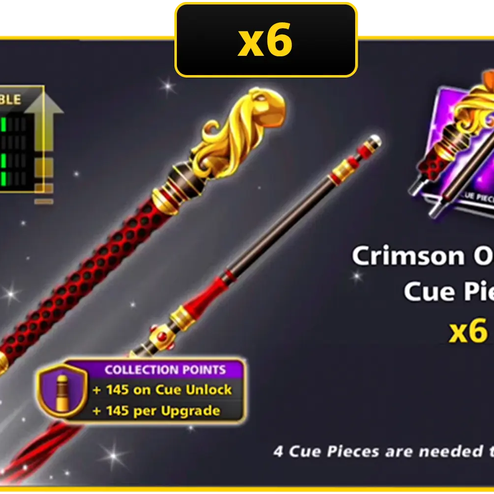 x6 Crimson Octopus Cue Pieces | 8 Ball Pool - BlackBird Store