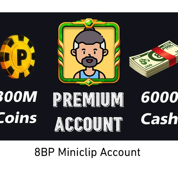 300 Million Coins, 6000 Cash | Premium Miniclip Account | 8 Ball Pool - BlackBird Store
