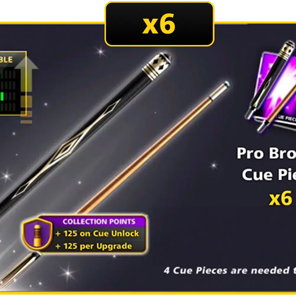 x6 Pro Bronze Cue Pieces | 8 Ball Pool - BlackBird Store