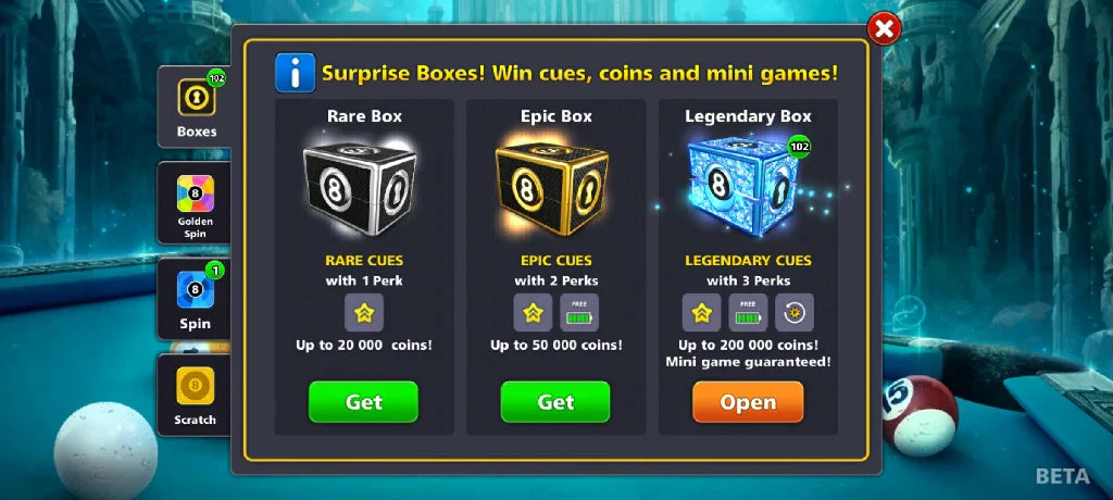 x100 Legendary Box, 500 Million Coins, 3000 Cash | Miniclip Account | 8 Ball Pool - BlackBird Store
