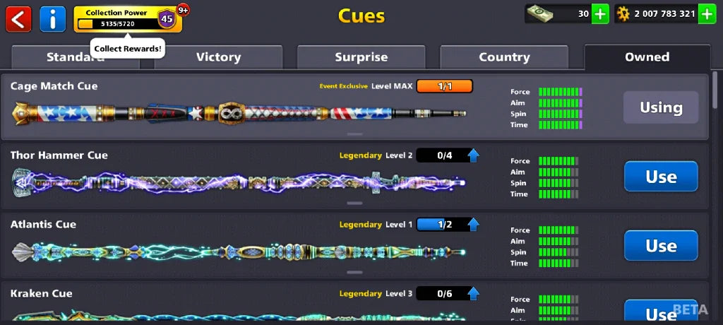 2 Billion Coins, 12 Legendary Cues, 1 Max Cue | Elite Miniclip Account | 8 Ball Pool - BlackBird Store