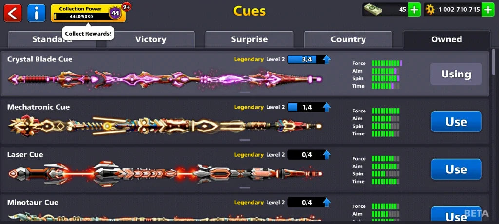 1 Billion Coins, 13 Legendary Cues | Elite Miniclip Account | 8 Ball Pool - BlackBird Store