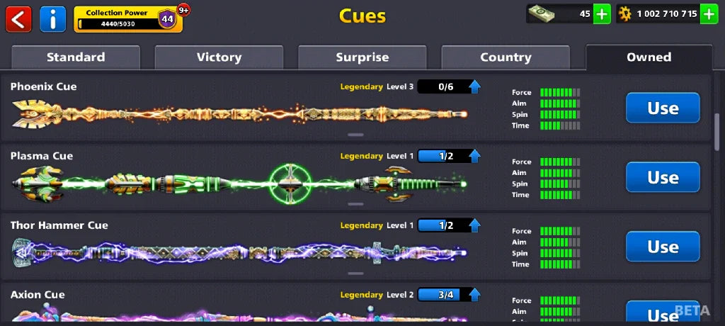 1 Billion Coins, 13 Legendary Cues | Elite Miniclip Account | 8 Ball Pool - BlackBird Store