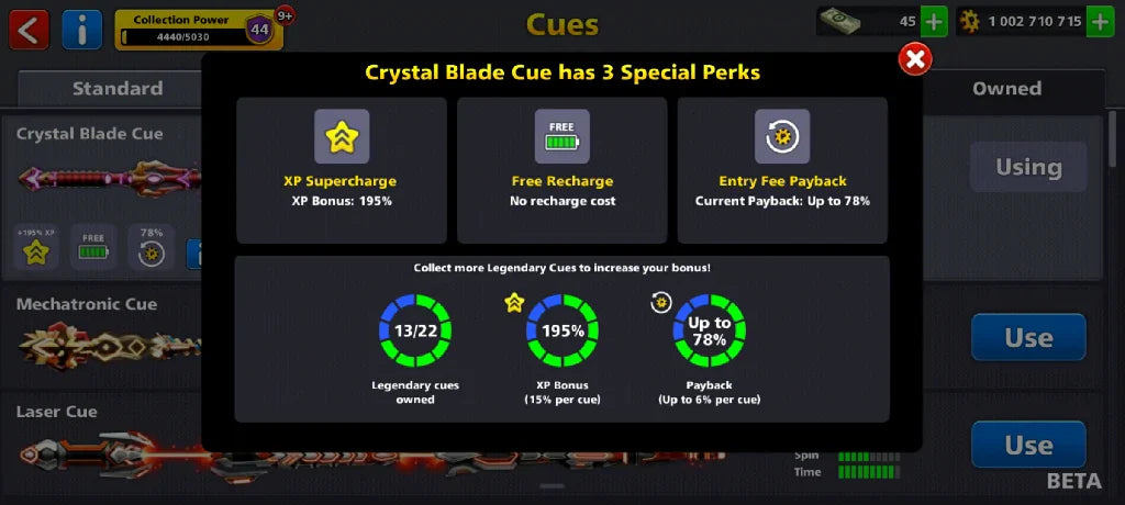 1 Billion Coins, 13 Legendary Cues | Elite Miniclip Account | 8 Ball Pool - BlackBird Store