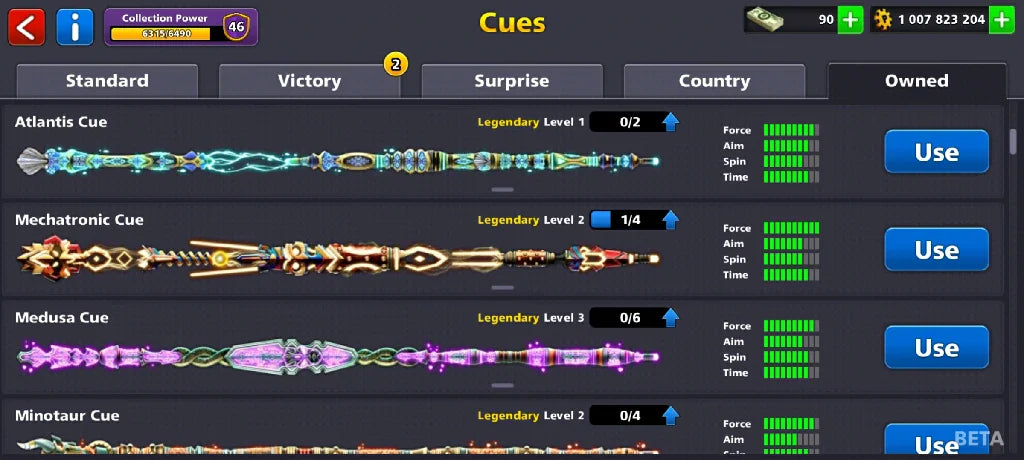 1 Billion Coins & 14 Legendary Cues | 8 Ball Pool Account