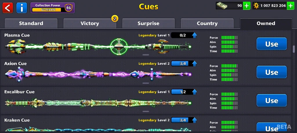 1 Billion Coins & 14 Legendary Cues | 8 Ball Pool Account