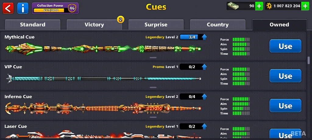 1 Billion Coins & 14 Legendary Cues | 8 Ball Pool Account