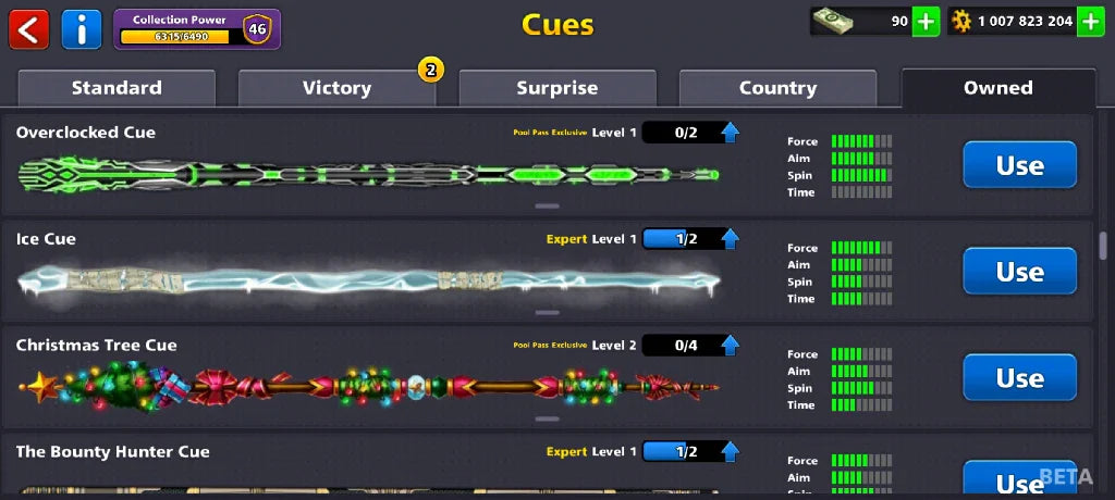 1 Billion Coins & 14 Legendary Cues | 8 Ball Pool Account