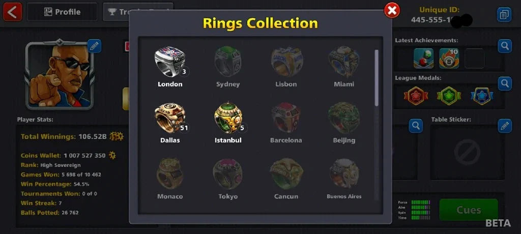 1 Billion Coins & 3300 Cash | 8 Ball Pool Account