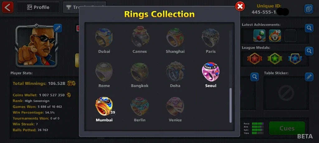 1 Billion Coins & 3300 Cash | 8 Ball Pool Account