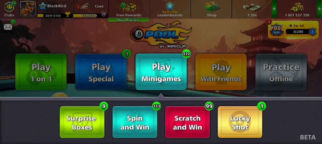 1 Billion Coins & 3300 Cash | 8 Ball Pool Account