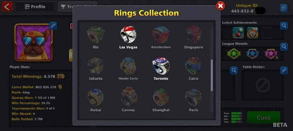 800 Million Coins & 2900 Cash | 8 Ball Pool Account