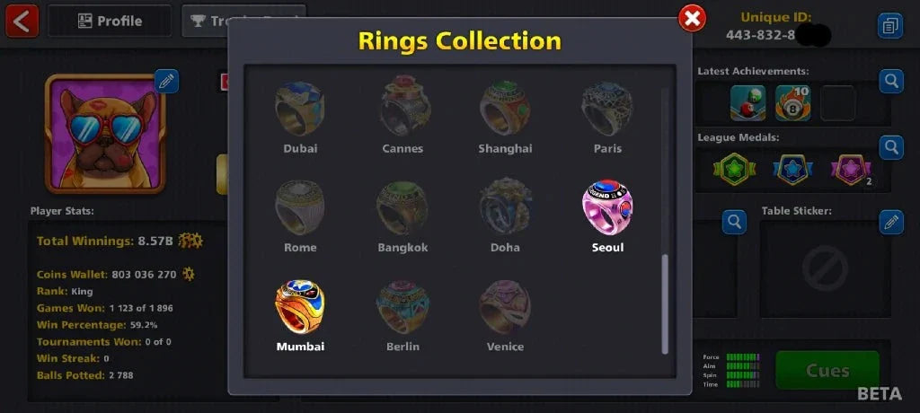 800 Million Coins & 2900 Cash | 8 Ball Pool Account