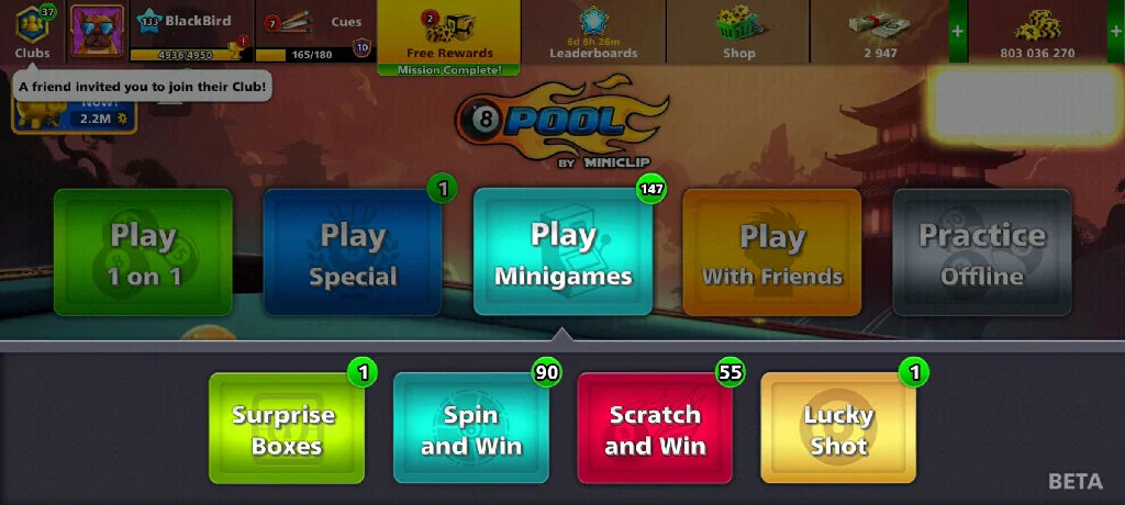 800 Million Coins & 2900 Cash | 8 Ball Pool Account