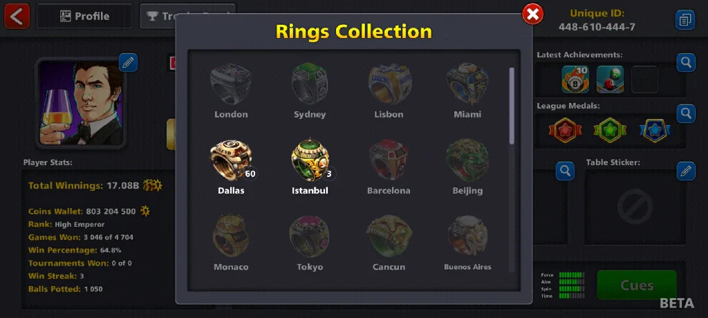 800 Million Coins & 6900 Cash | 8 Ball Pool Account