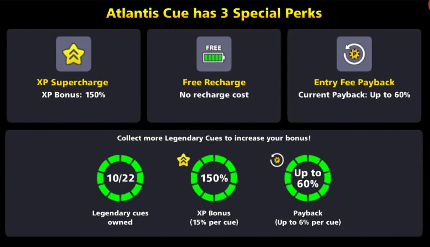 7.7 Billion Coins 2 Maxed Cues & 13 Legendary | Black Diamond 8 Ball Pool Account