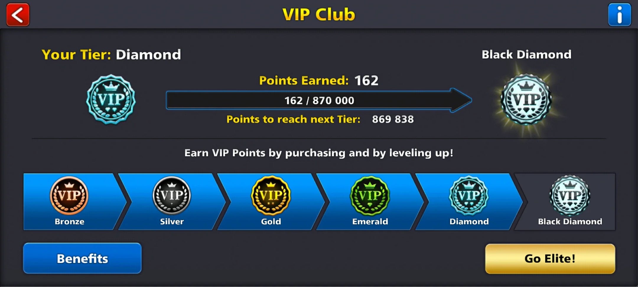 500 Million Coins & 10 Legendary Cues | Diamond VIP 8 Ball Pool Account