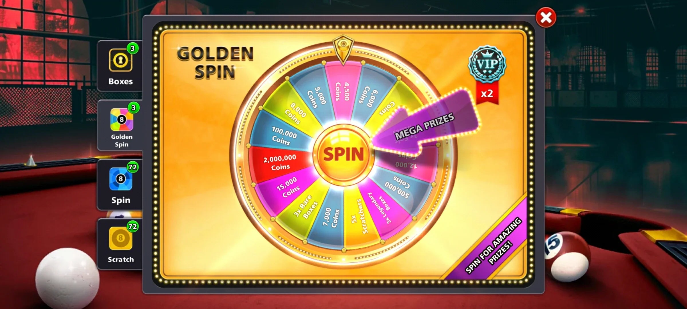 500 Million Coins & 10 Legendary Cues | Diamond VIP 8 Ball Pool Account