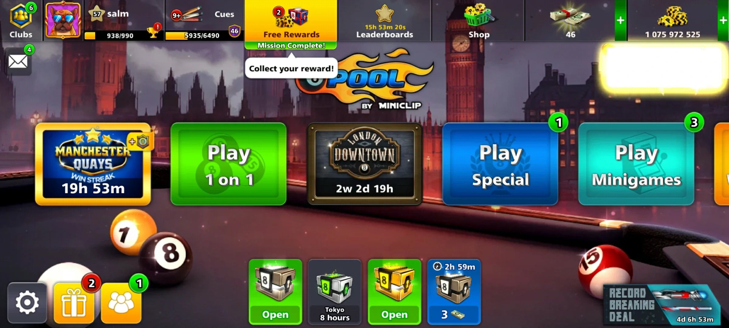 1 Billion Coins & 5 Maxed Cues | 8 Ball Pool Account