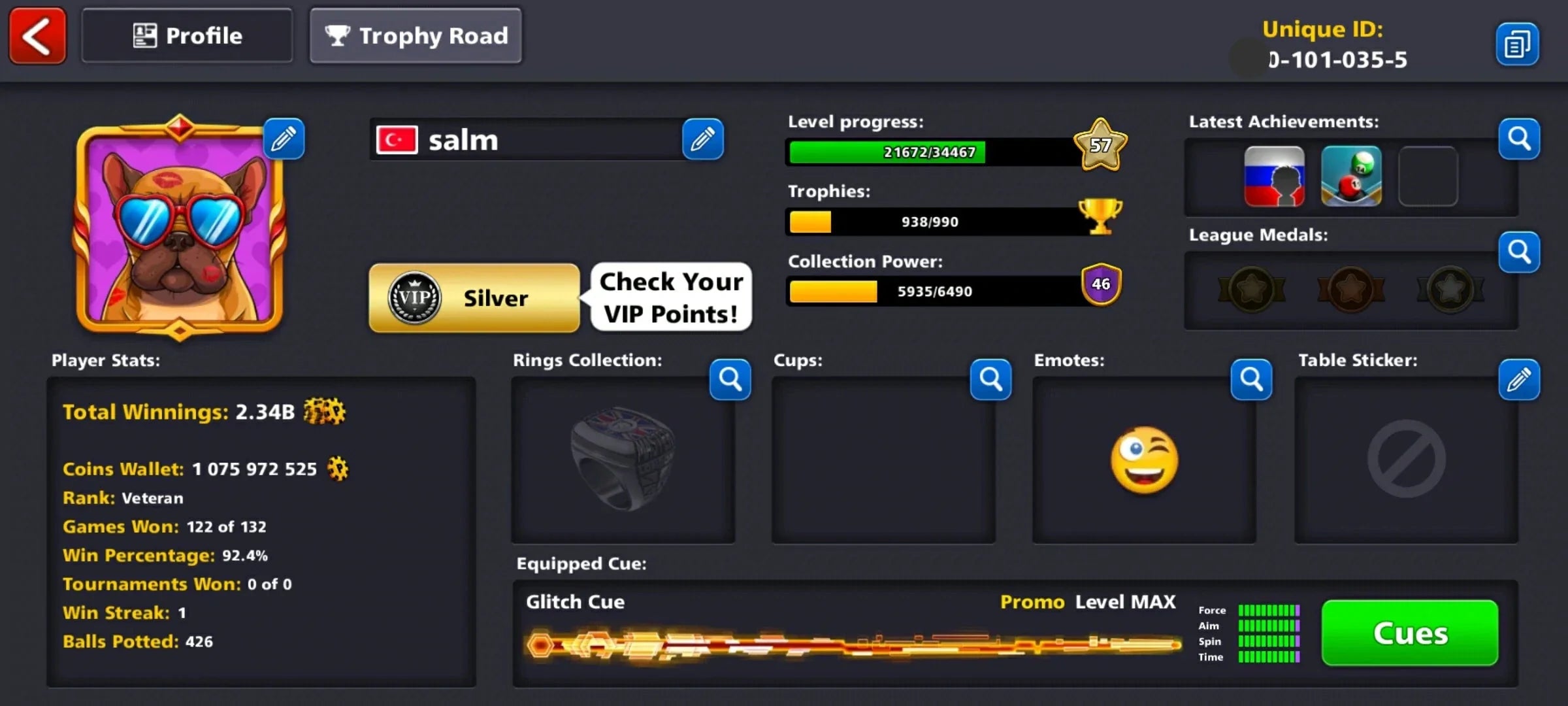 1 Billion Coins & 5 Maxed Cues | 8 Ball Pool Account