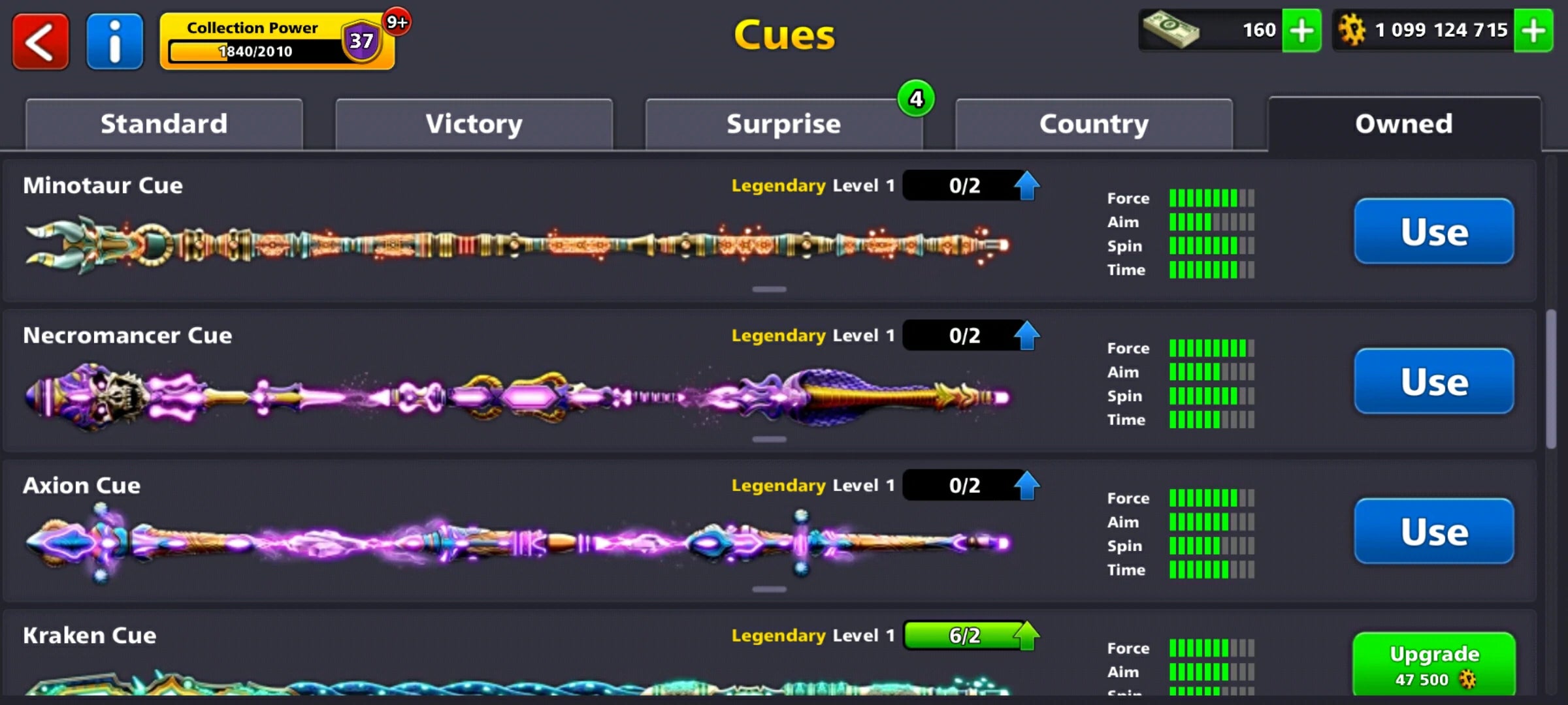 1 Billion Coins & 12 Legendary Cues | 8 Ball Pool Account