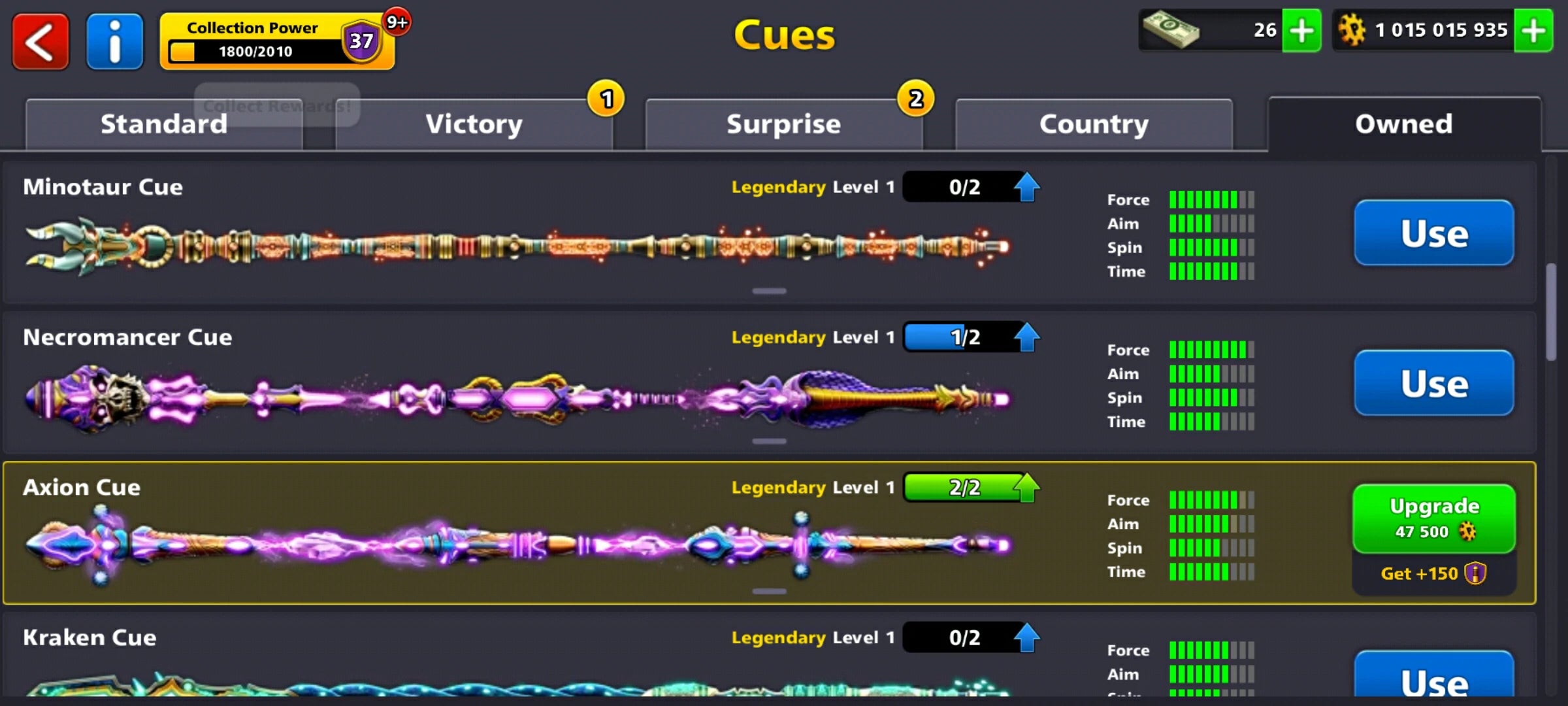 1 Billion Coins & 11 Legendary Cues | 8 Ball Pool Account