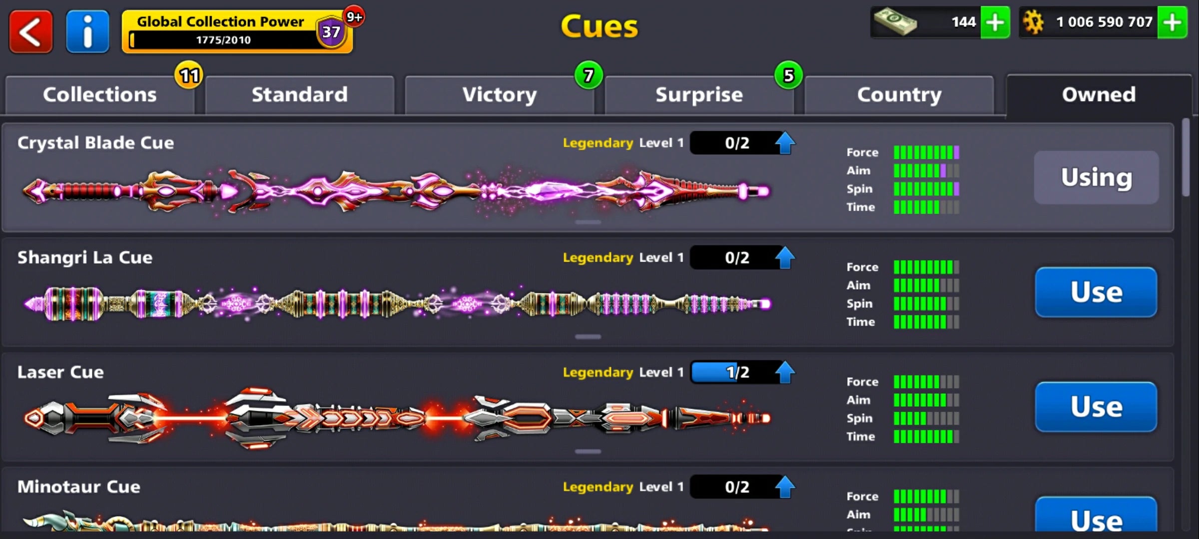 1 Billion Coins and 10 Legendary Cues | 8 Ball Pool Account
