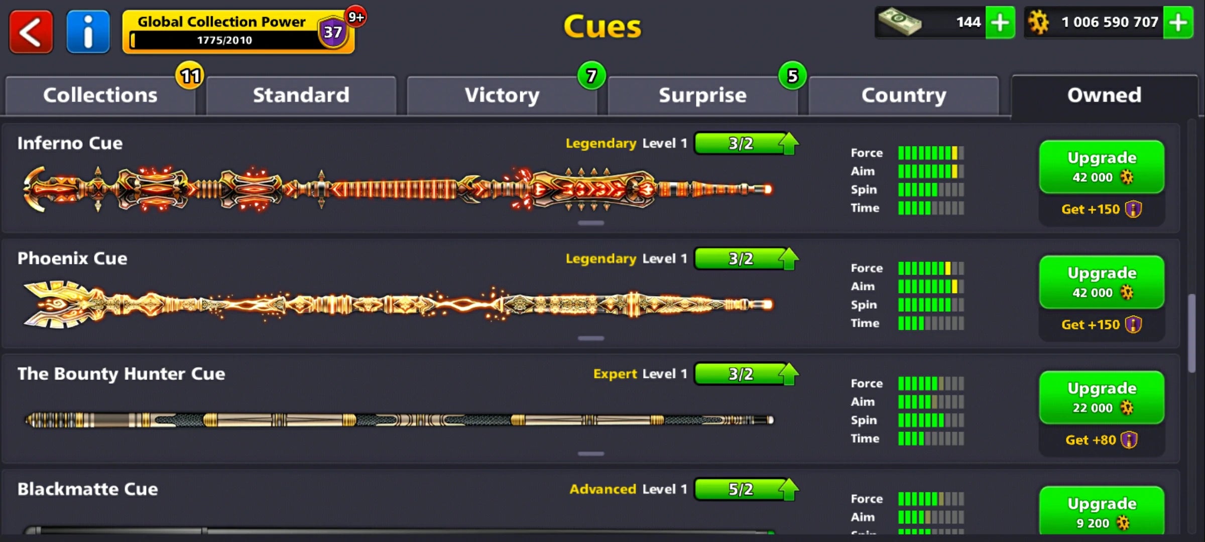 1 Billion Coins and 10 Legendary Cues | 8 Ball Pool Account