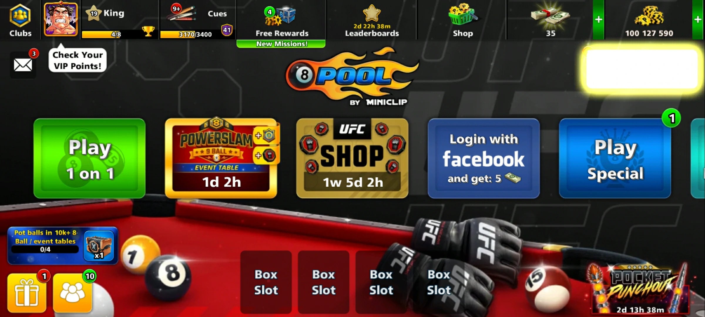 100M Coins | x10 Legendary Cues | 1 Max Cue | 8 Ball Pool Account