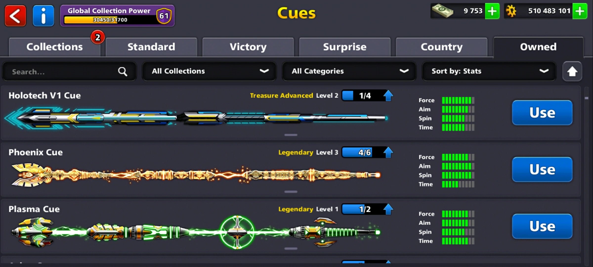 500M Coins | 9500+ Cash | 150+ Various Cues | 8 Ball Pool Account