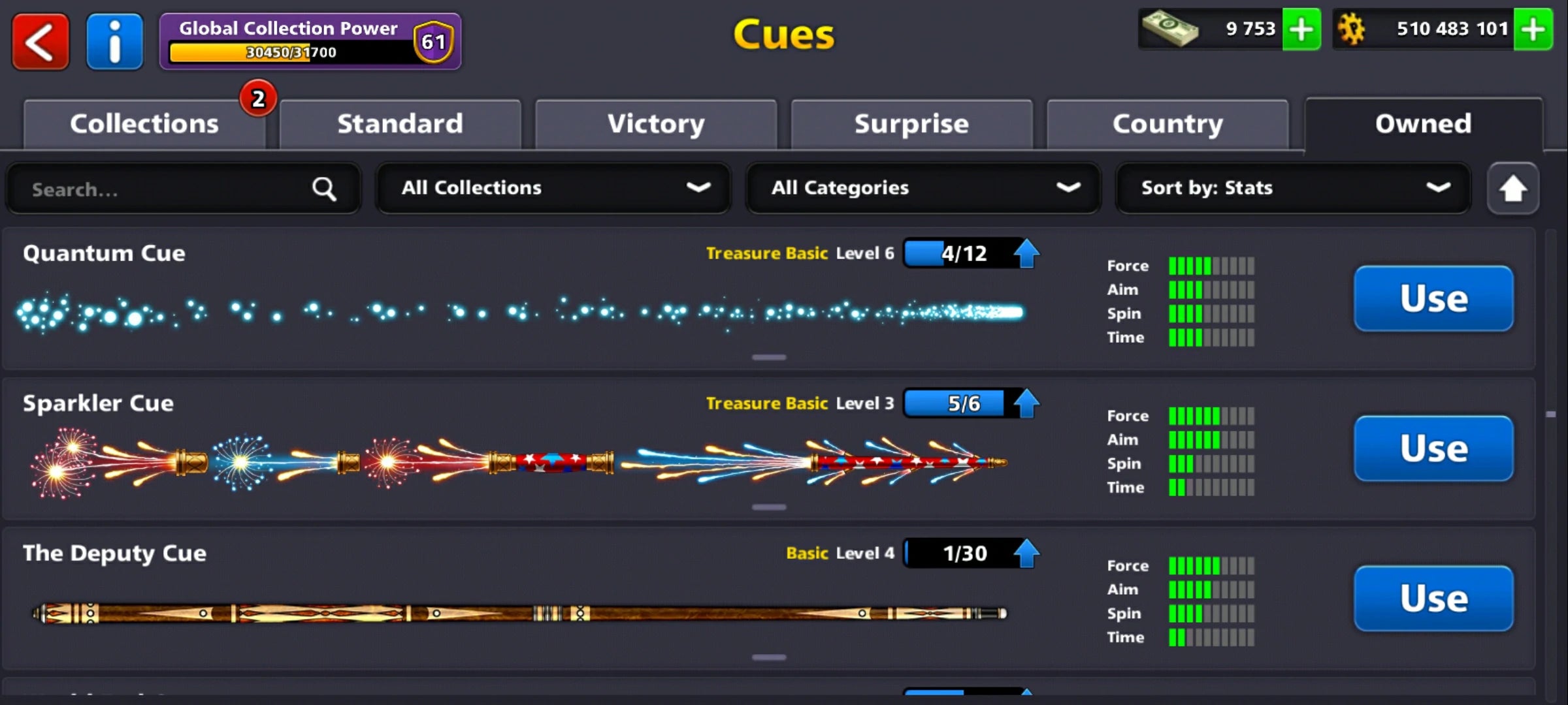 500M Coins | 9500+ Cash | 150+ Various Cues | 8 Ball Pool Account