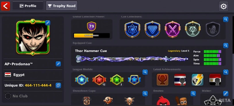 500 مليون كوينز | 22 عصا أسطورية | حساب 8 Ball Pool