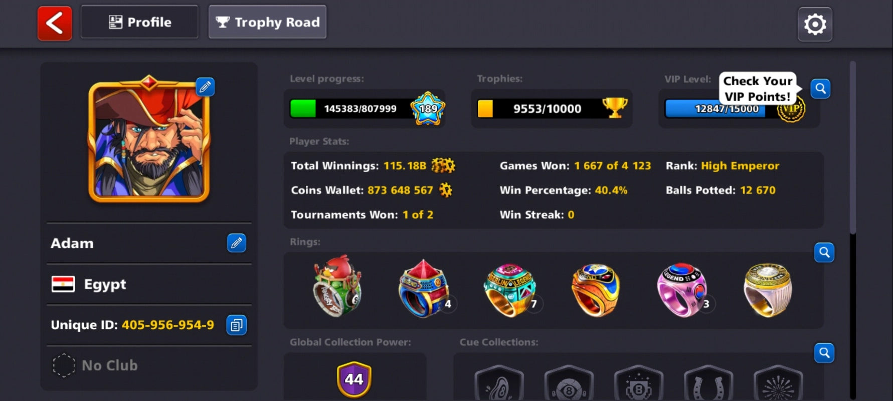 850 مليون كوينز | 3 عصي أسطورية | حساب 8 Ball Pool