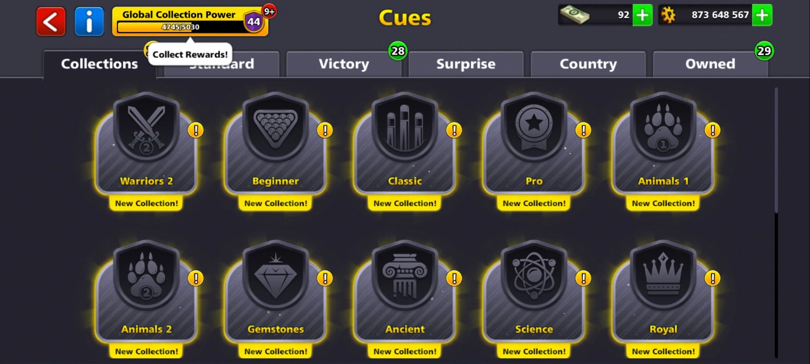 850 مليون كوينز | 3 عصي أسطورية | حساب 8 Ball Pool